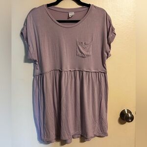 Time and Tru Purple Maternity Relaxed Short Sleeve T-Shirt